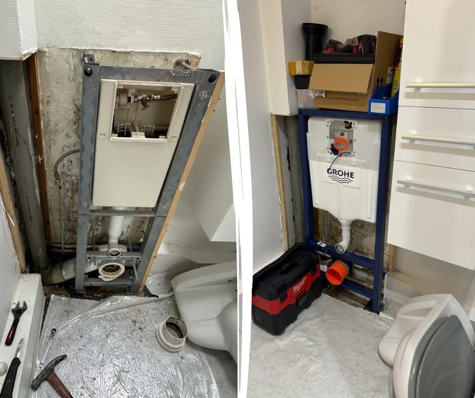 Installation d'un bati support WC suspendu