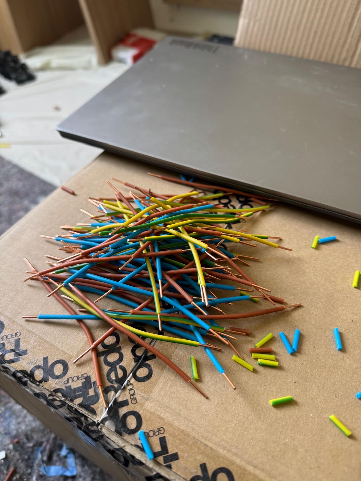 Conducteurs electriques prepares sur carton